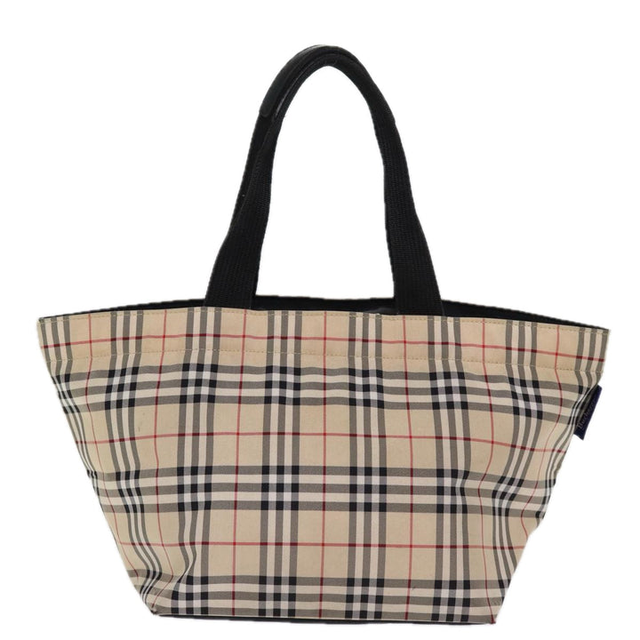 BURBERRYSs Blue Label Nova Check Tote Bag Nylon Beige Auth kk239