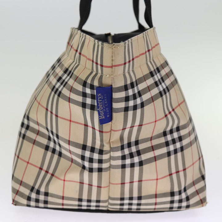 BURBERRYSs Blue Label Nova Check Tote Bag Nylon Beige Auth kk239