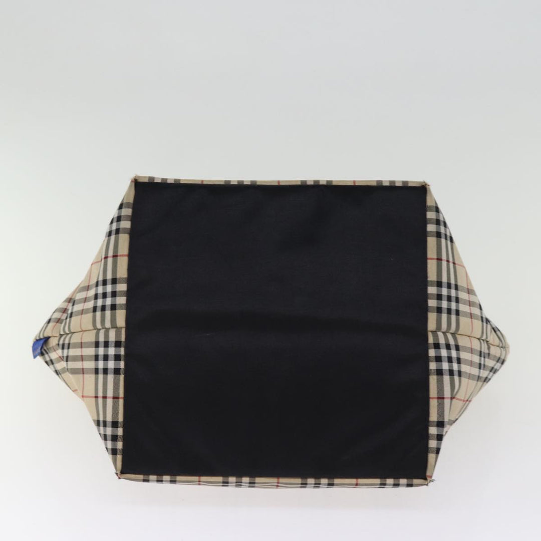 BURBERRYSs Blue Label Nova Check Tote Bag Nylon Beige Auth kk239