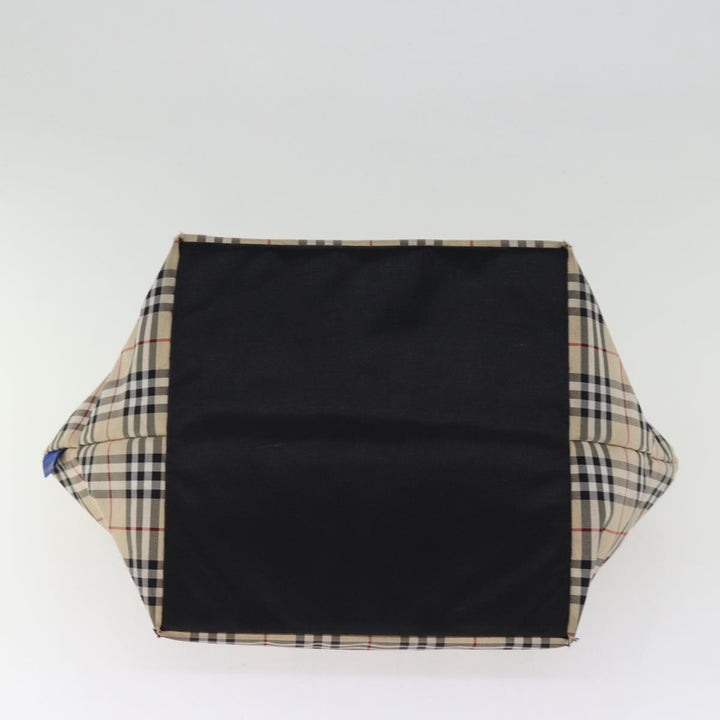 BURBERRYSs Blue Label Nova Check Tote Bag Nylon Beige Auth kk239