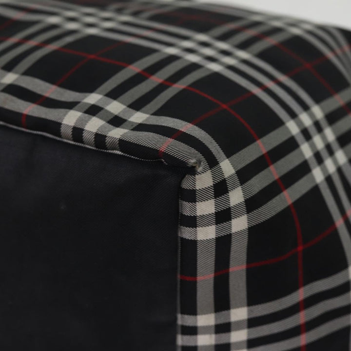 BurberrySs Nova Check Blue Label Tote Bag Nylon Black Auth kk241
