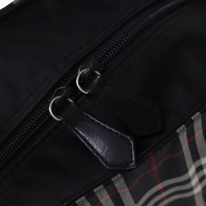 BurberrySs Nova Check Blue Label Tote Bag Nylon Black Auth kk241