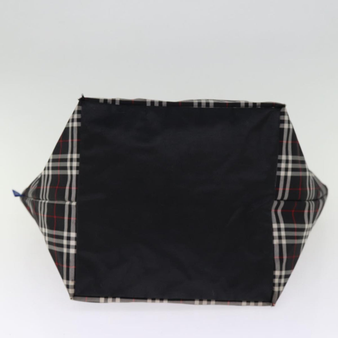 BurberrySs Nova Check Blue Label Tote Bag Nylon Black Auth kk241