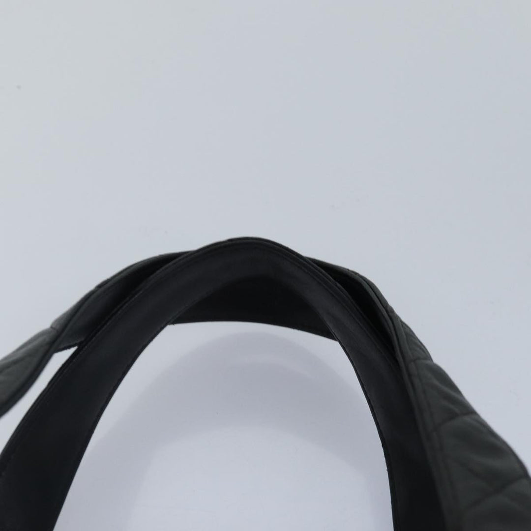 Top Quality Chanel Matelasse COCO Mark Hand Bag Lamb Skin Black Gold CC Auth kk300