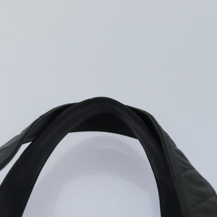 Top Quality Chanel Matelasse COCO Mark Hand Bag Lamb Skin Black Gold CC Auth kk300
