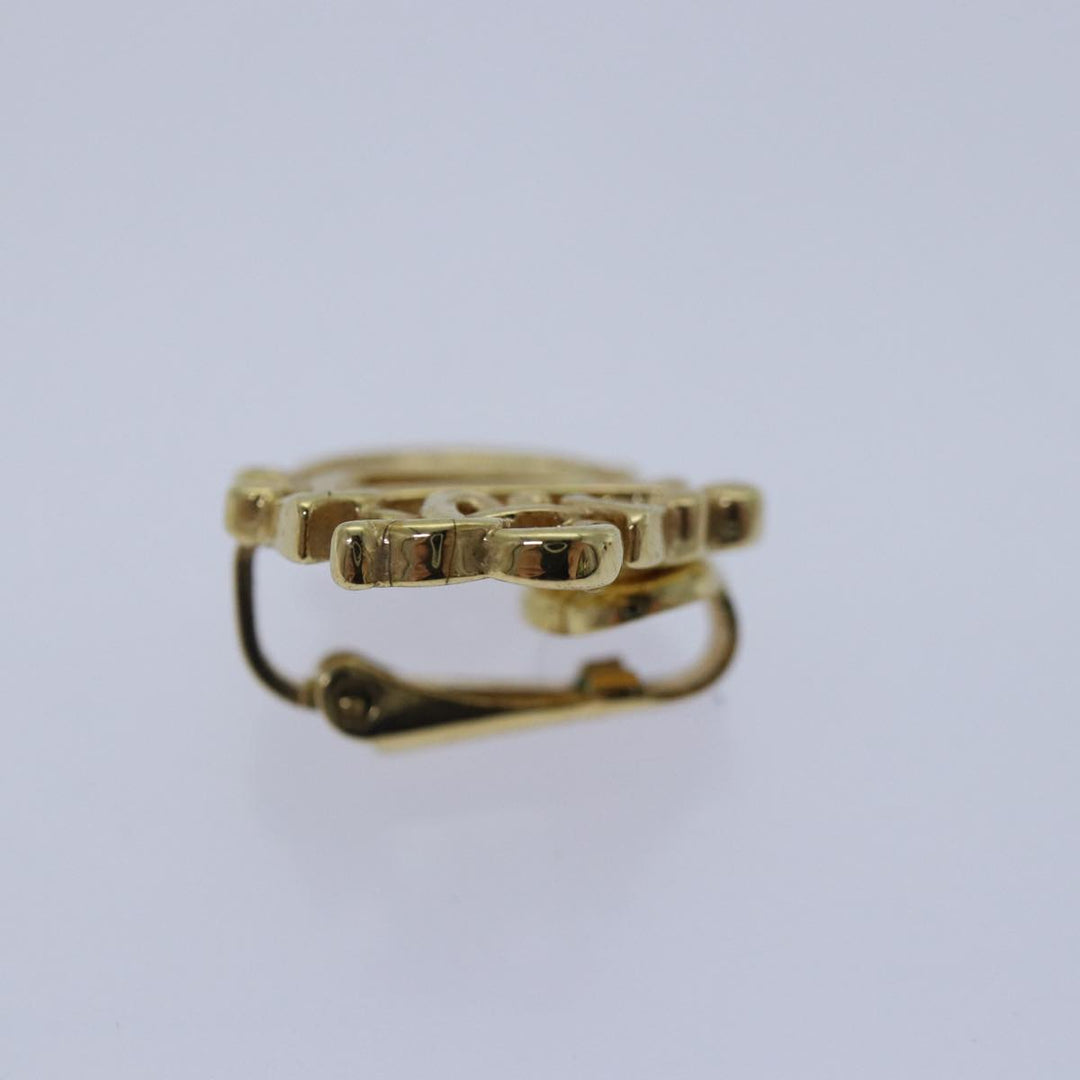 CHRISTIAN Top quality Dior Pierce Earring metal Gold Auth kk326