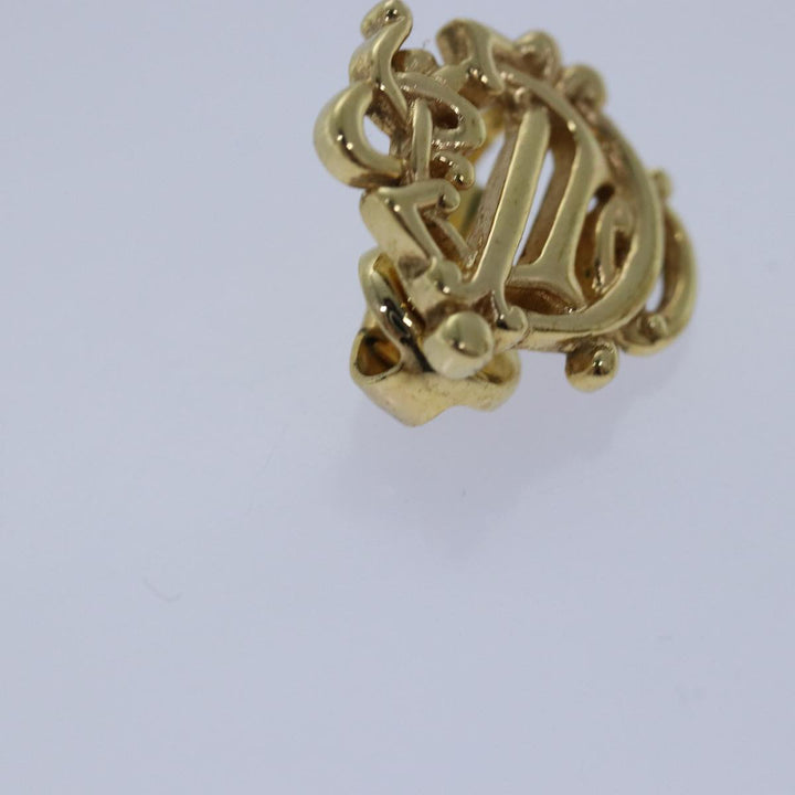 CHRISTIAN Top quality Dior Pierce Earring metal Gold Auth kk326