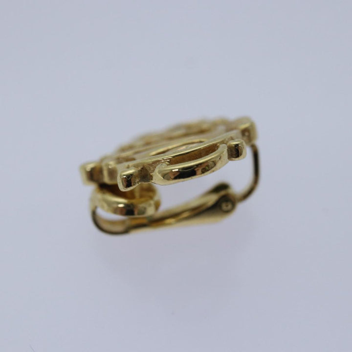 CHRISTIAN Top quality Dior Pierce Earring metal Gold Auth kk326