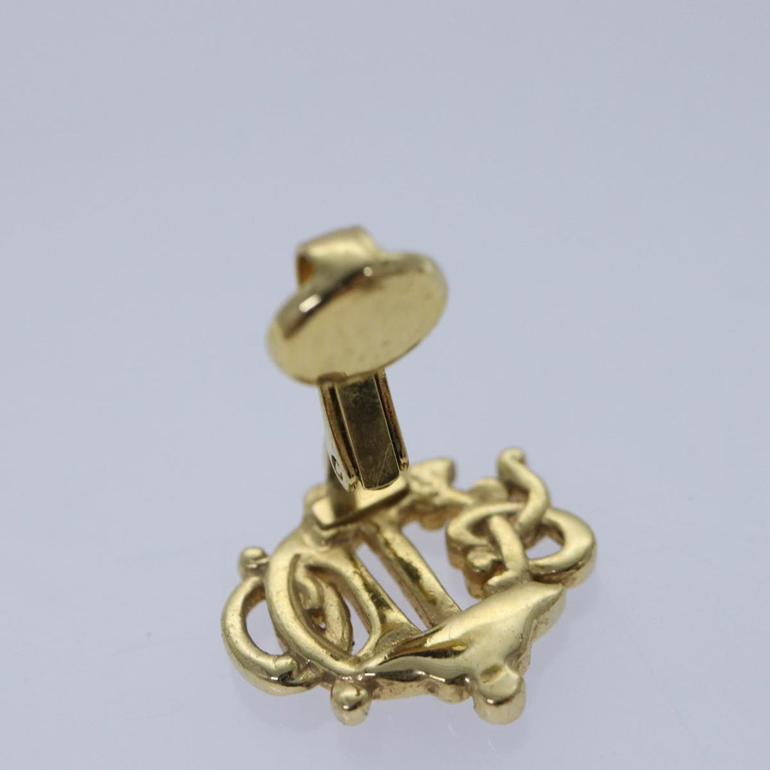CHRISTIAN Top quality Dior Pierce Earring metal Gold Auth kk326