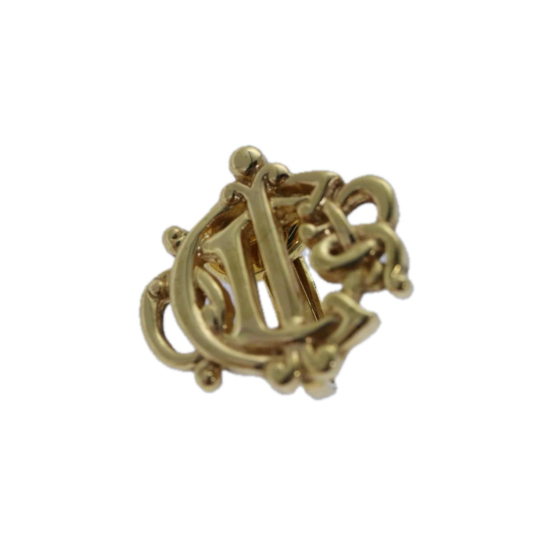 CHRISTIAN Top quality Dior Pierce Earring metal Gold Auth kk326