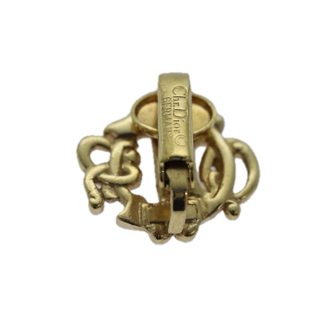 CHRISTIAN Top quality Dior Pierce Earring metal Gold Auth kk326