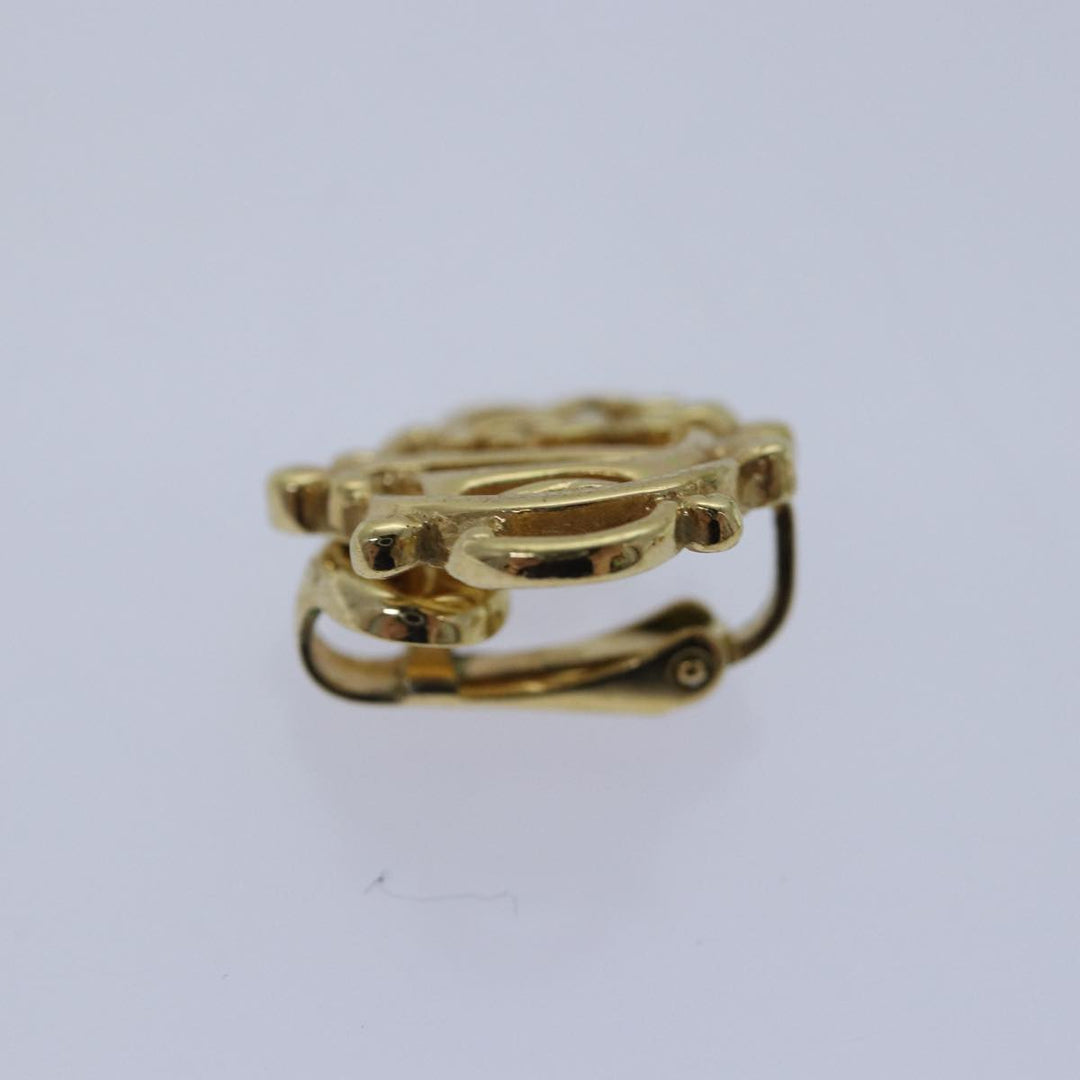 CHRISTIAN Top quality Dior Pierce Earring metal Gold Auth kk326