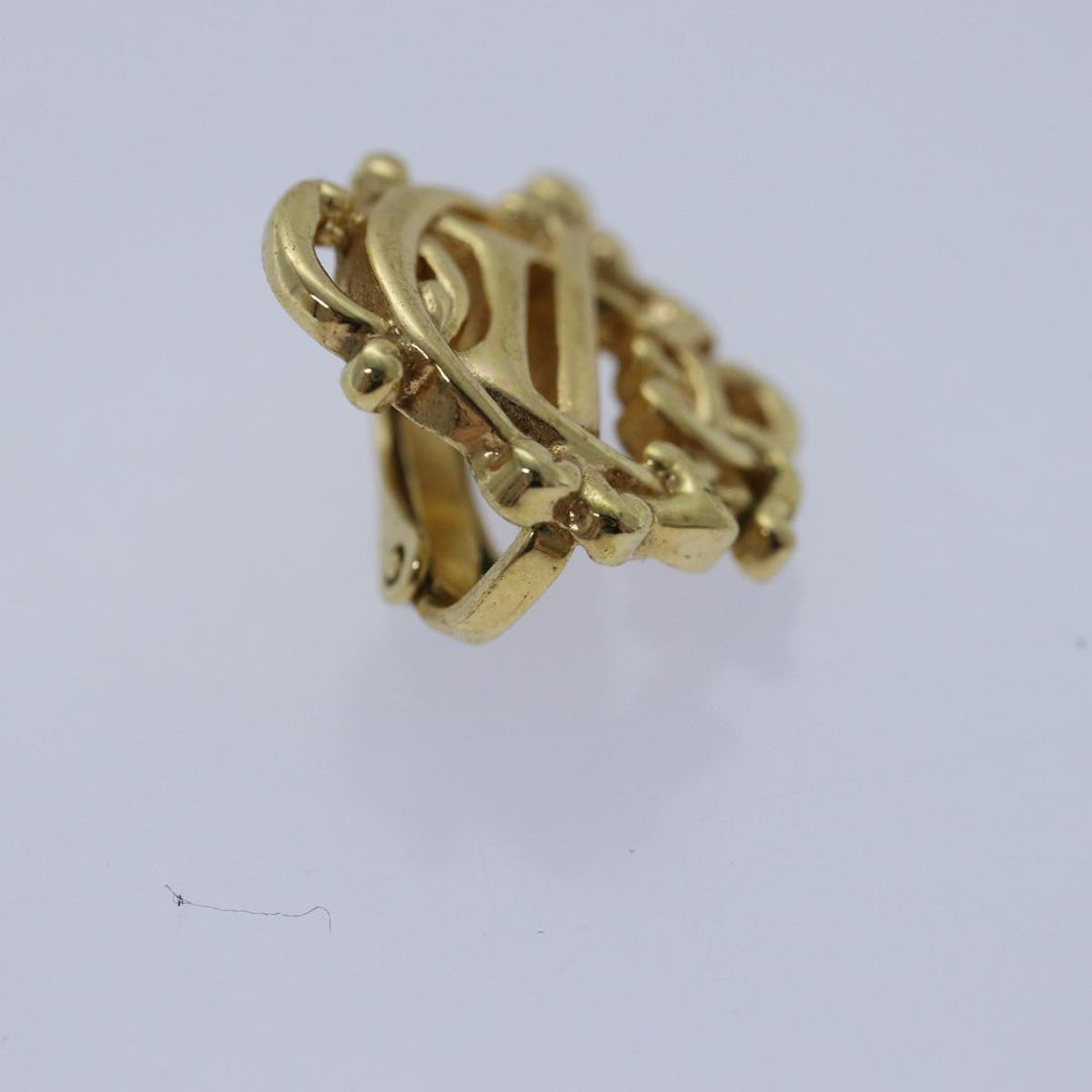 CHRISTIAN Top quality Dior Pierce Earring metal Gold Auth kk326