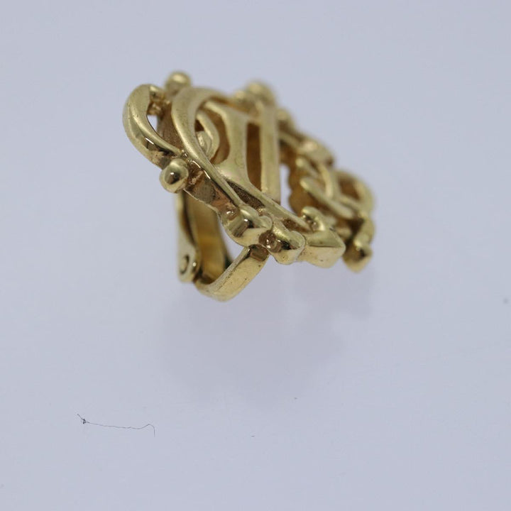 CHRISTIAN Top quality Dior Pierce Earring metal Gold Auth kk326