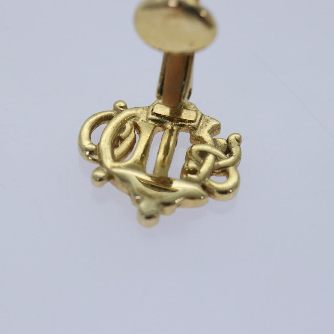 CHRISTIAN Top quality Dior Pierce Earring metal Gold Auth kk326