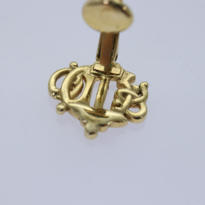 CHRISTIAN Top quality Dior Pierce Earring metal Gold Auth kk326