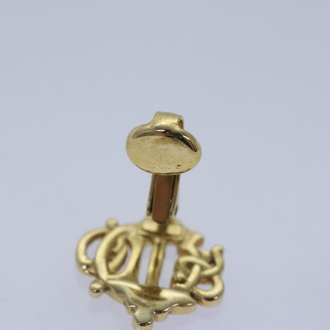 CHRISTIAN Top quality Dior Pierce Earring metal Gold Auth kk326