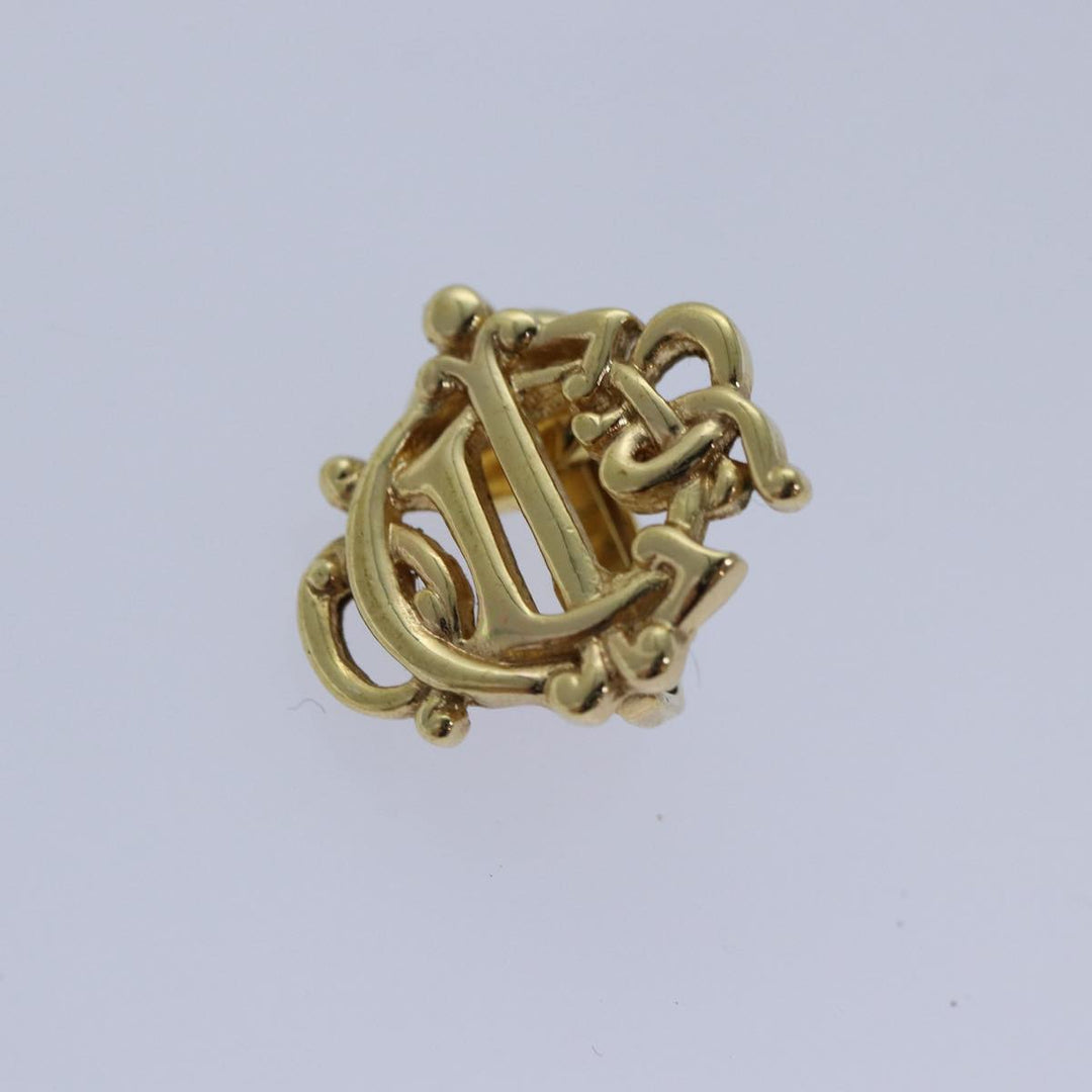 CHRISTIAN Top quality Dior Pierce Earring metal Gold Auth kk326
