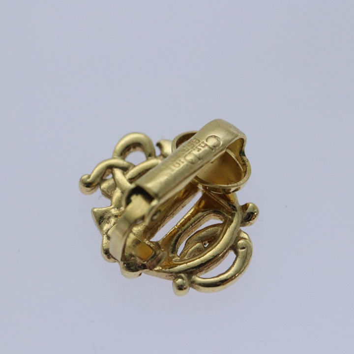 CHRISTIAN Top quality Dior Pierce Earring metal Gold Auth kk326