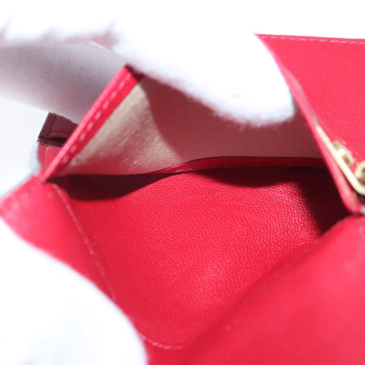 Chloe Key Case Wallet Leather Red Gold kk359