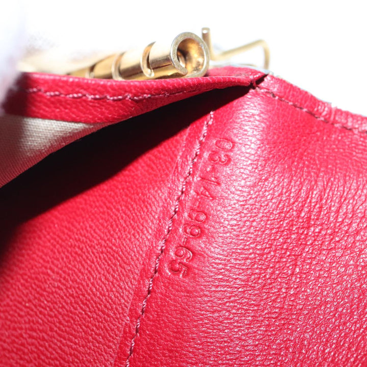 Chloe Key Case Wallet Leather Red Gold kk359
