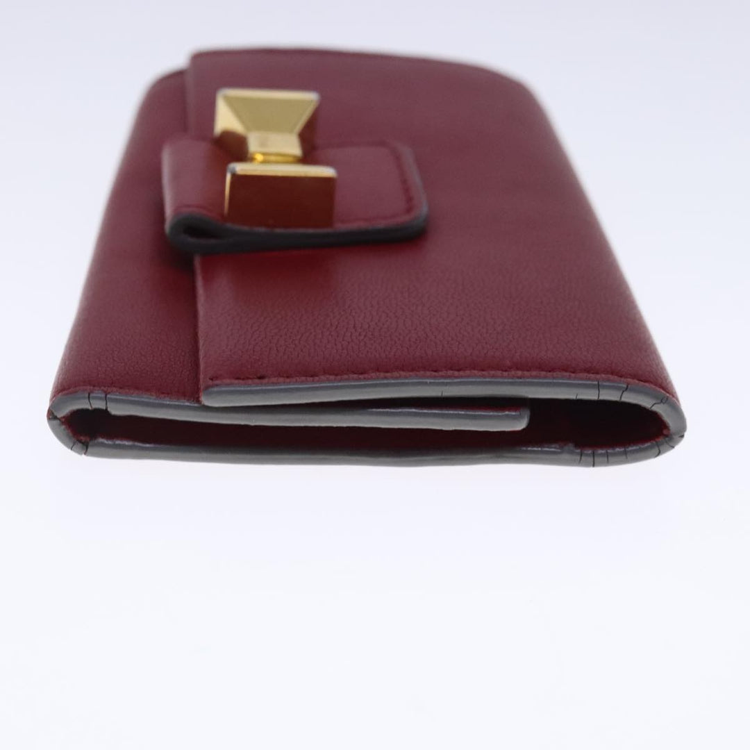 Chloe Key Case Wallet Leather Red Gold kk359