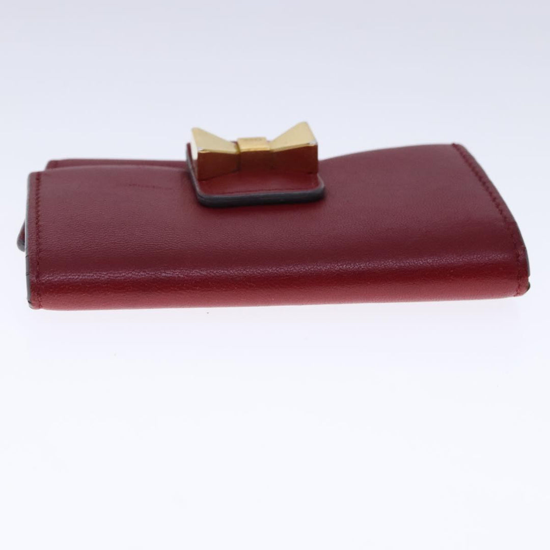 Chloe Key Case Wallet Leather Red Gold kk359