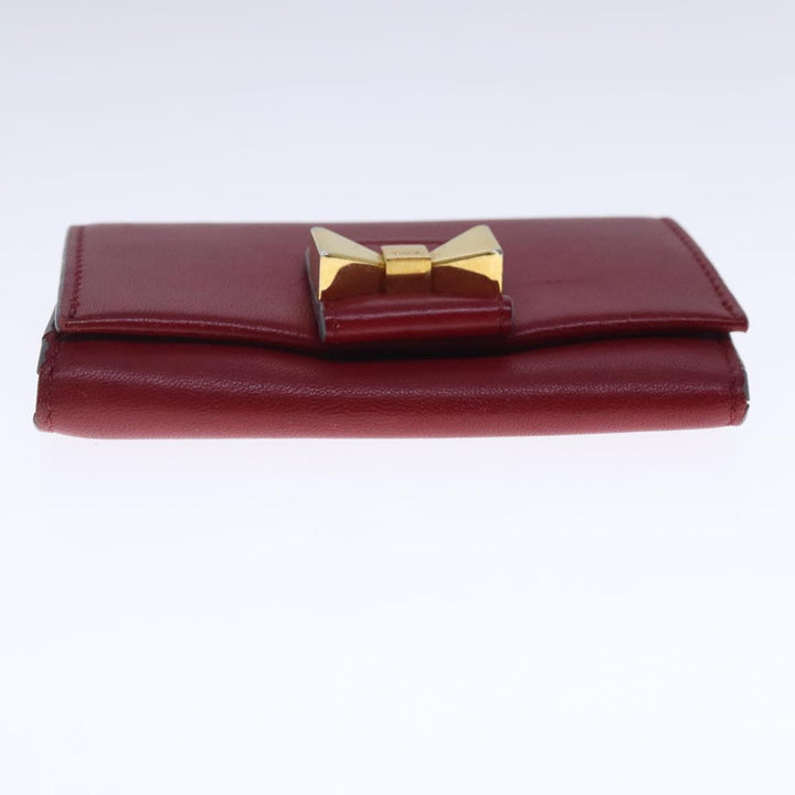 Chloe Key Case Wallet Leather Red Gold kk359