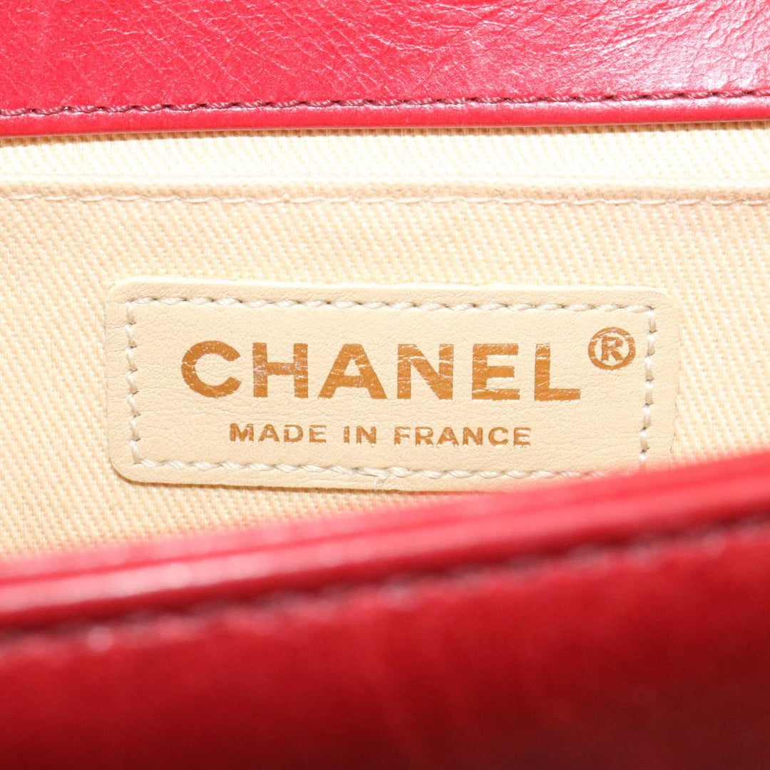 Chanel Boy  Matelasse Chain New Shoulder Bag Leather Red CC Auth knn010