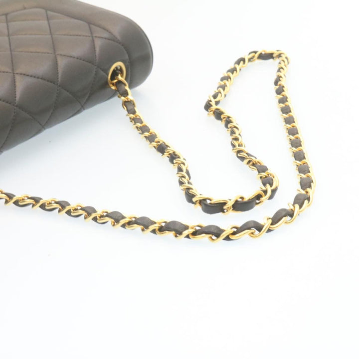 Top Quality Chanel Chain Turn Lock Diana Matelasse Shoulder Bag Lamb Skin Black Auth knn076