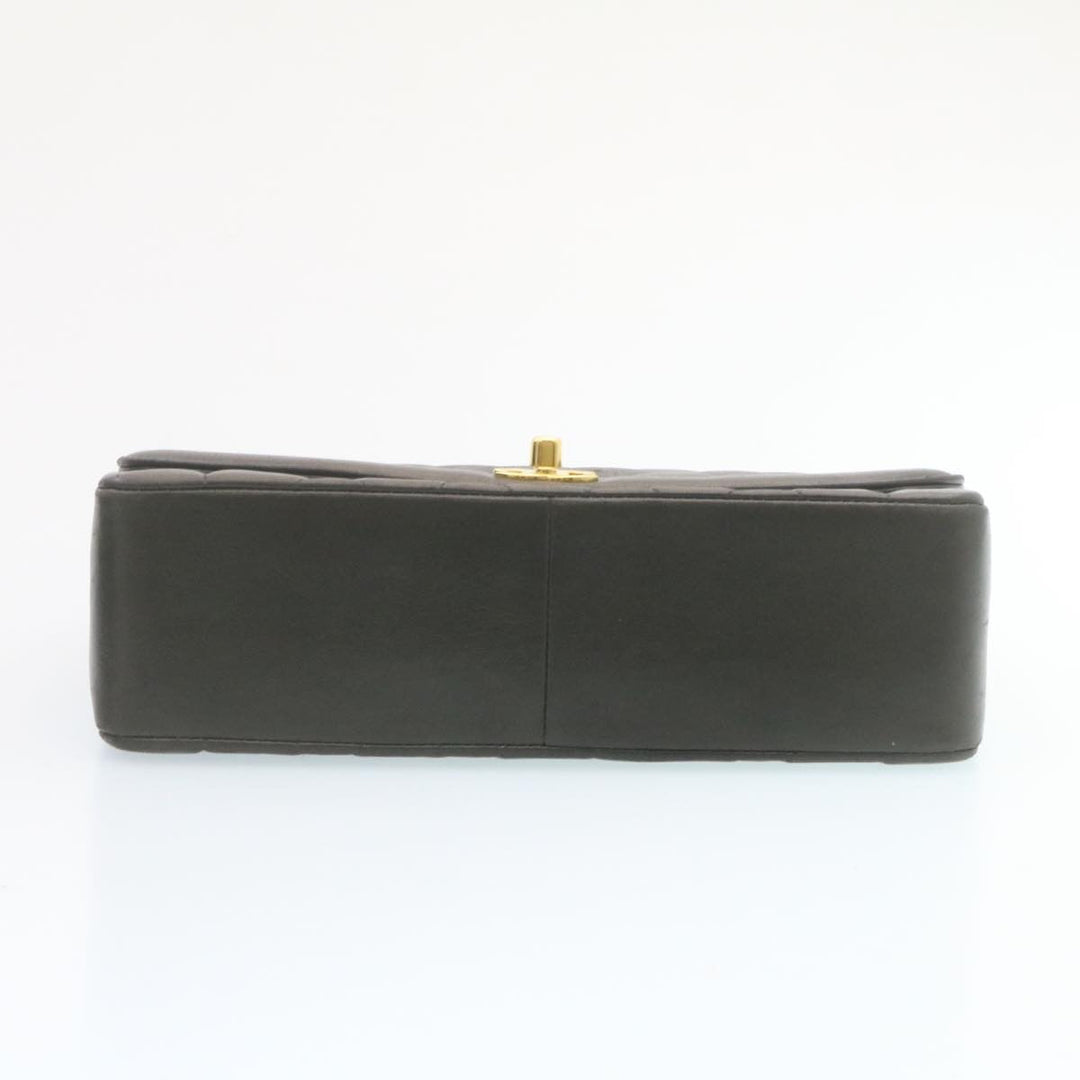 Top Quality Chanel Chain Turn Lock Diana Matelasse Shoulder Bag Lamb Skin Black Auth knn076