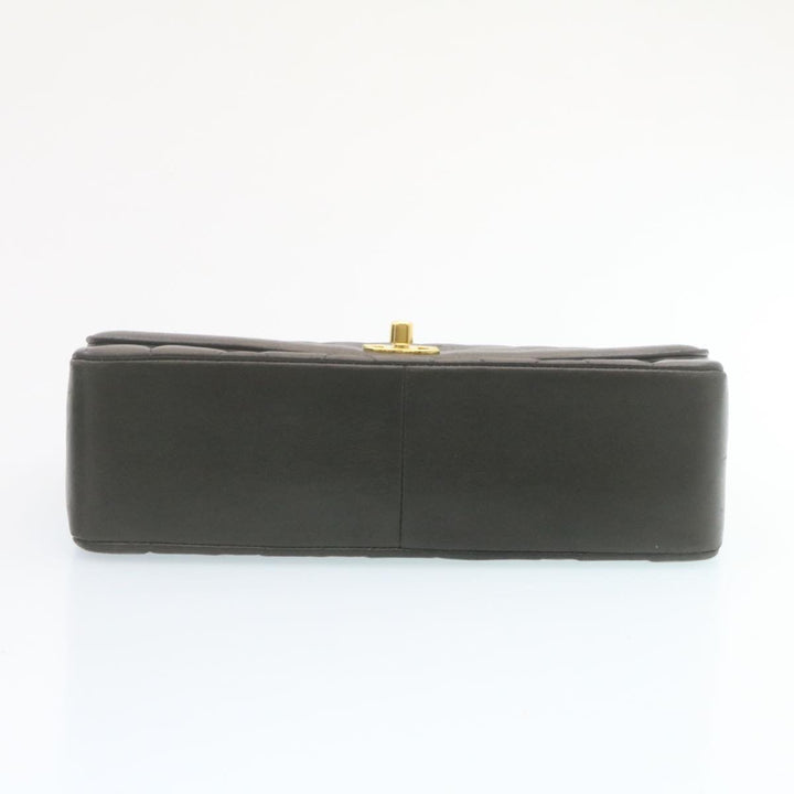 Top Quality Chanel Chain Turn Lock Diana Matelasse Shoulder Bag Lamb Skin Black Auth knn076