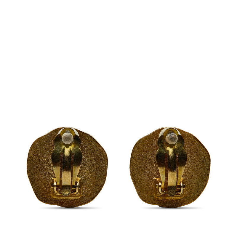 Top Quality Chanel Vintage Coco Mark Earrings Gold Plated Women's