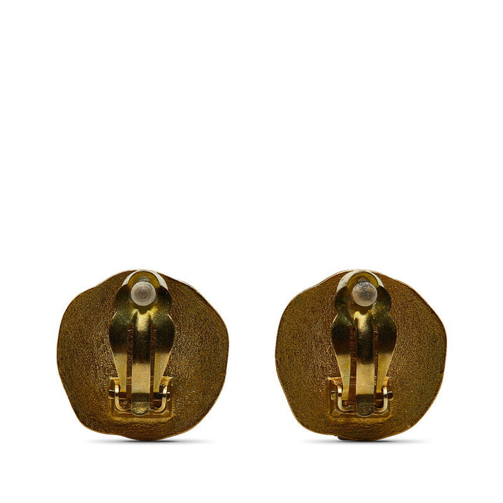Top Quality Chanel Vintage Coco Mark Earrings Gold Plated Women's