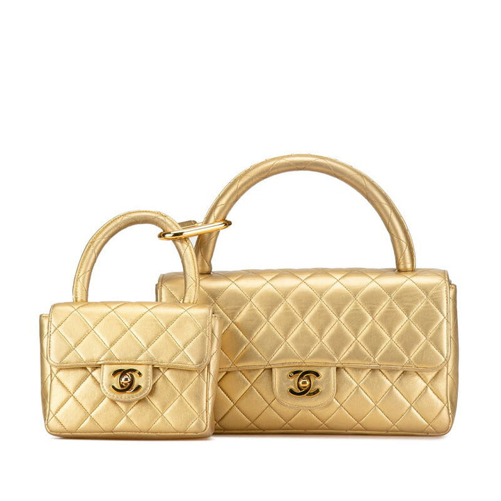 Top Quality Chanel Matelasse Coco Mark Handbag Gold