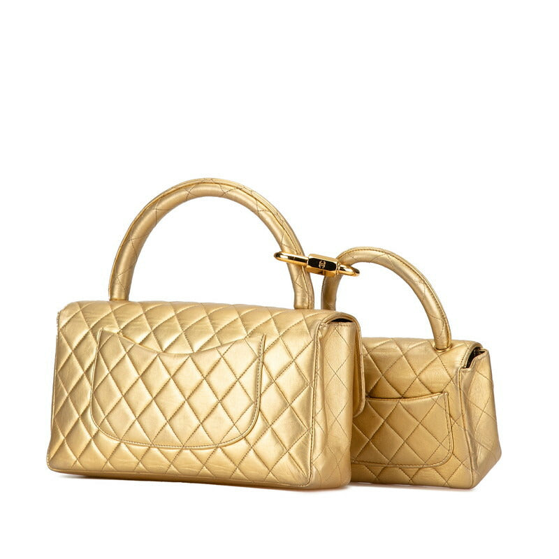 Top Quality Chanel Matelasse Coco Mark Handbag Gold