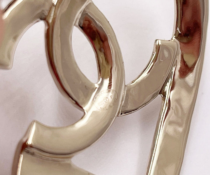 Chanel Brand New Light Gold Open Heart Large Piercing Earrings