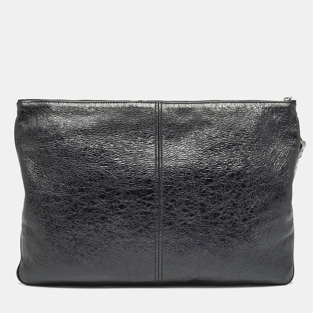 Top Quality Balenciaga Black Leather Le Cagole Wristlet Pouch