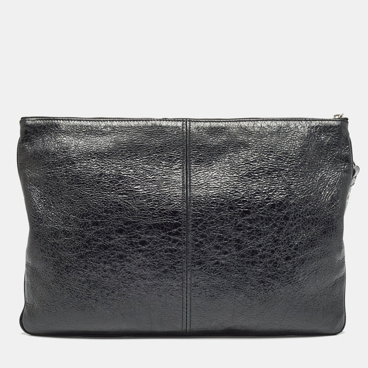 Top Quality Balenciaga Black Leather Le Cagole Wristlet Pouch