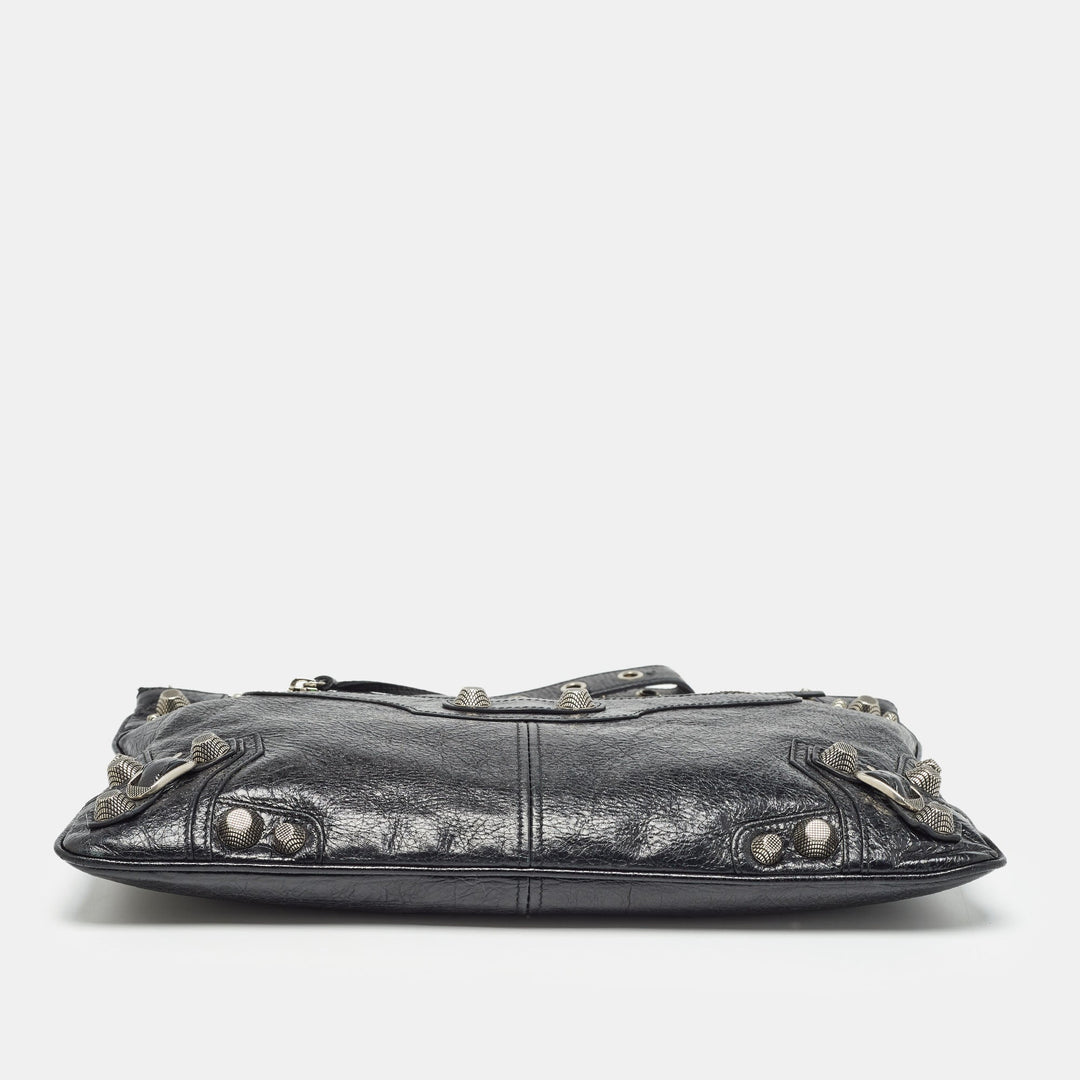 Top Quality Balenciaga Black Leather Le Cagole Wristlet Pouch