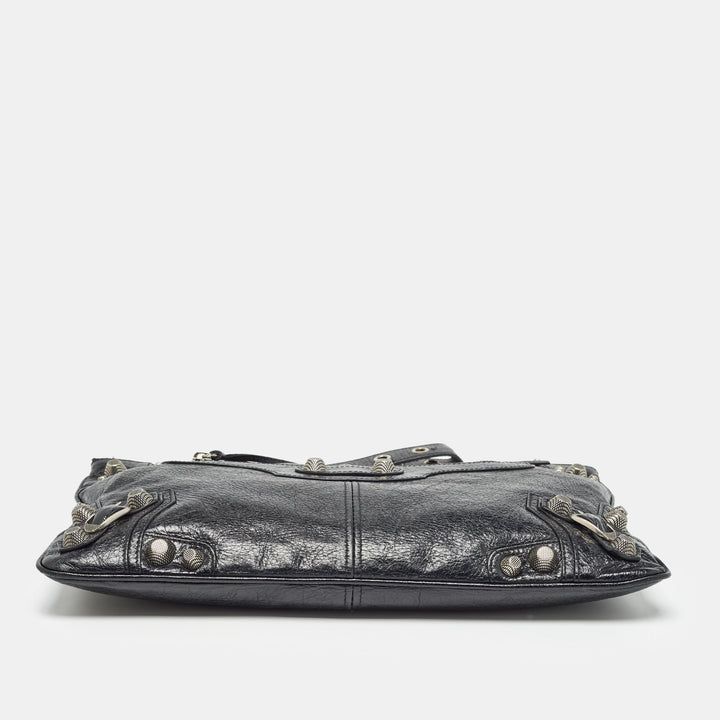 Top Quality Balenciaga Black Leather Le Cagole Wristlet Pouch