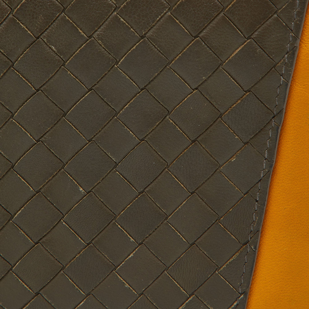 Bottega veneta Beige/Mustard Intrecciato Leather Bifold Wallet
