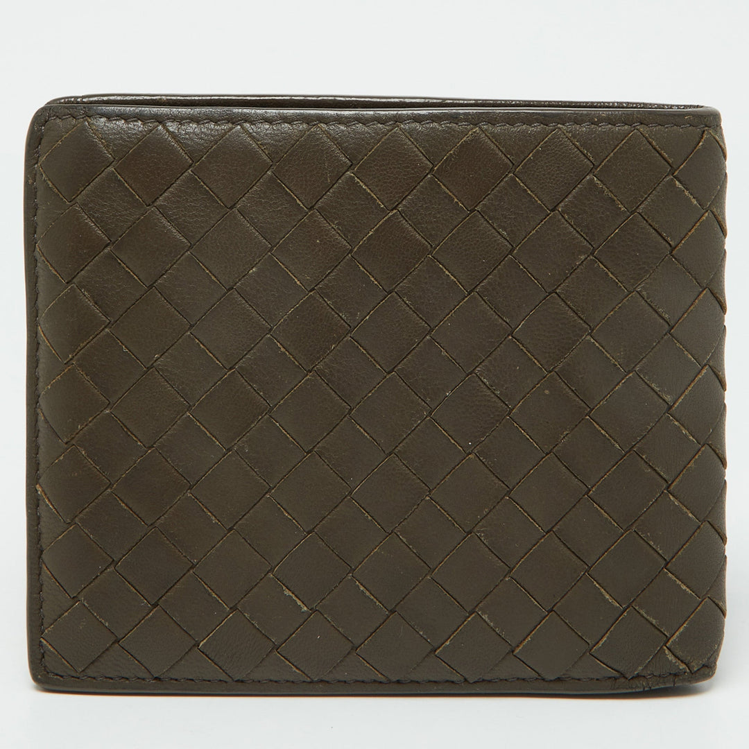 Bottega veneta Beige/Mustard Intrecciato Leather Bifold Wallet