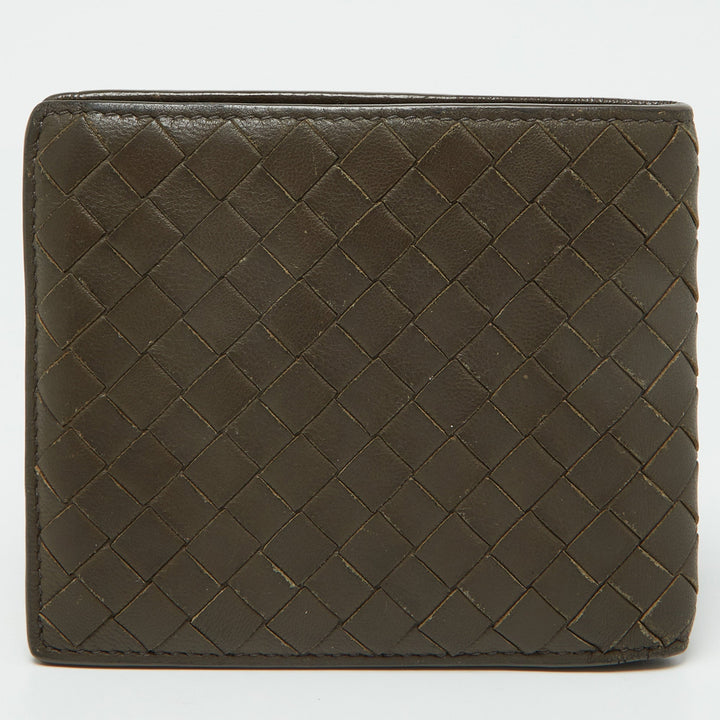 Bottega veneta Beige/Mustard Intrecciato Leather Bifold Wallet