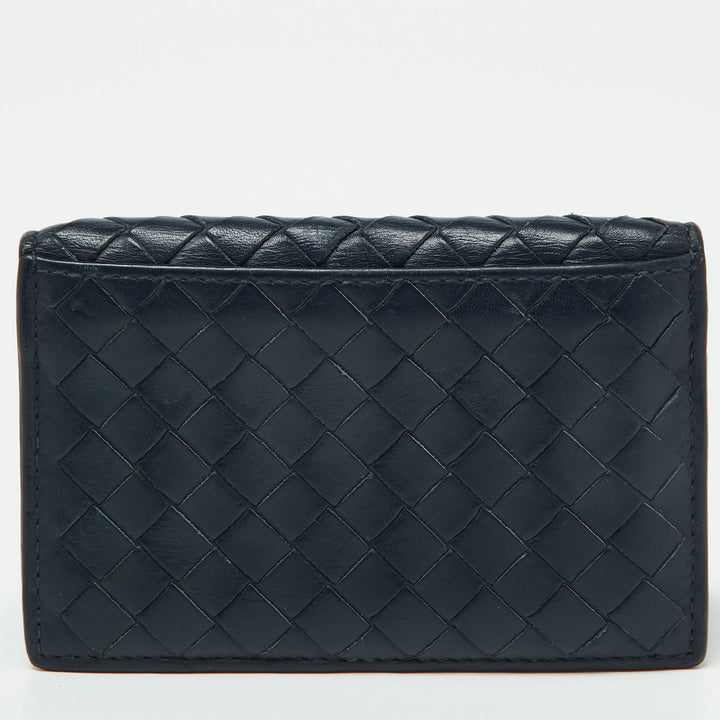 Bottega veneta Blue Intrecciato Leather Card Case