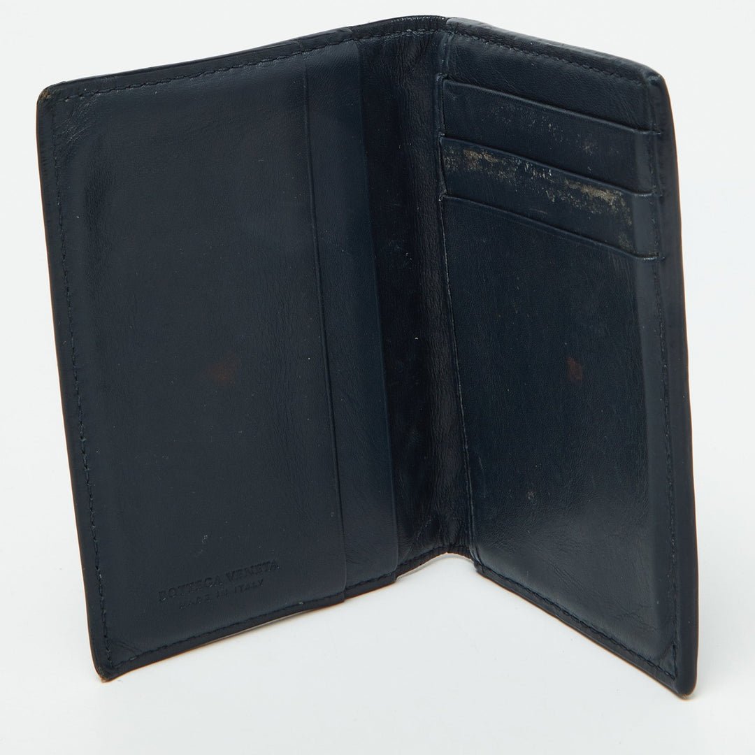 Bottega veneta Blue Intrecciato Leather Card Case
