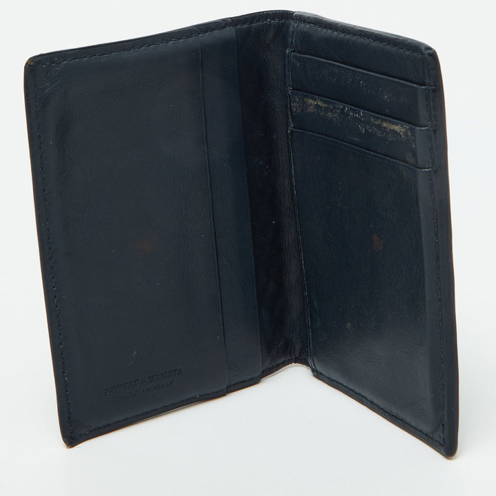 Bottega veneta Blue Intrecciato Leather Card Case