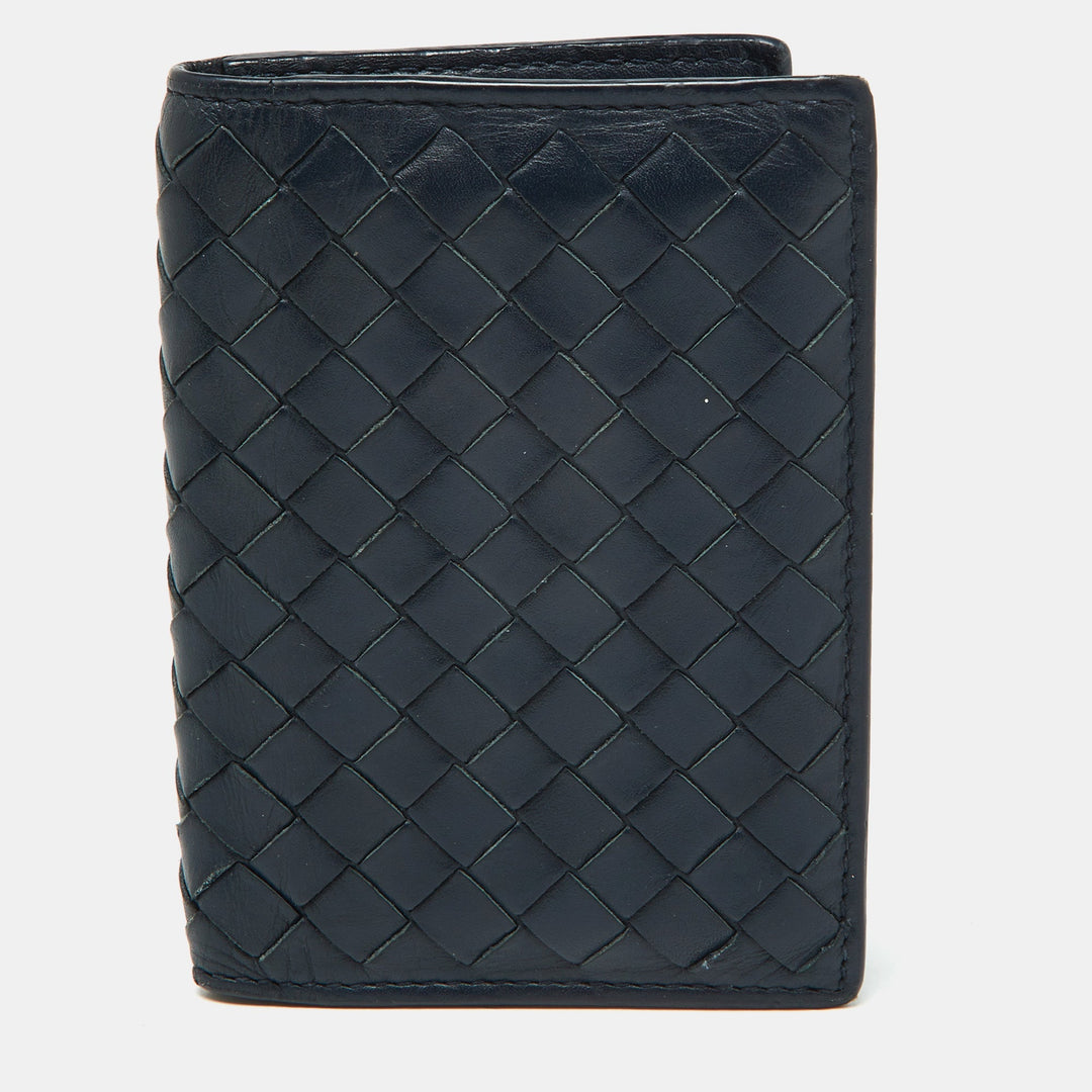 Bottega veneta Blue Intrecciato Leather Card Case