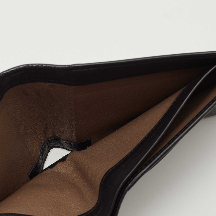 Bottega veneta Black Intrecciato Karung and Leather Bifold Wallet