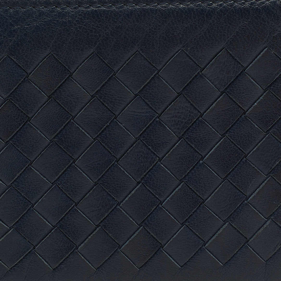Bottega veneta Blue Intrecciato Leather Bifold Wallet